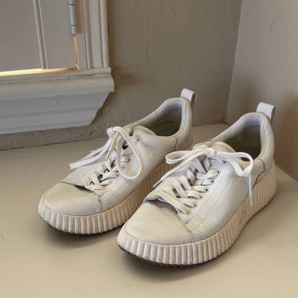 Dolce Vita White Lace-Up Sneakers